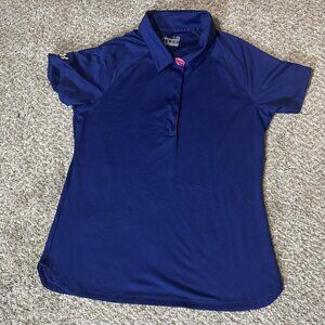 Under Armour Shirt Womens Large Blue HeatGear Loose Fit Athletic Golf UW1357166